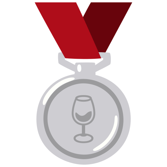 second place medal wine glass