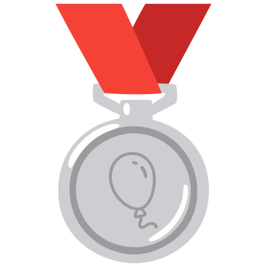 second place medal balloon