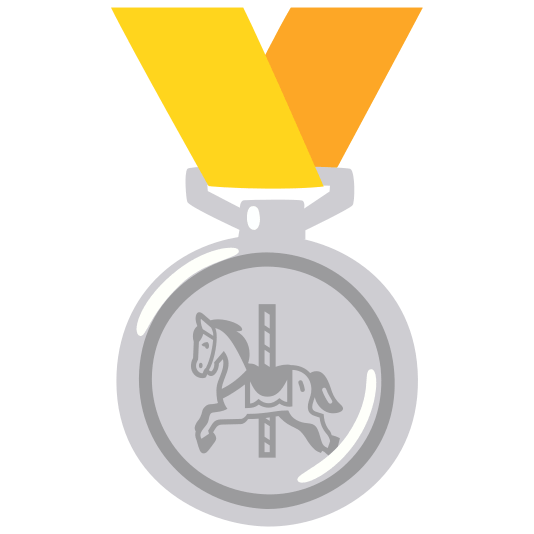 second place medal carousel horse