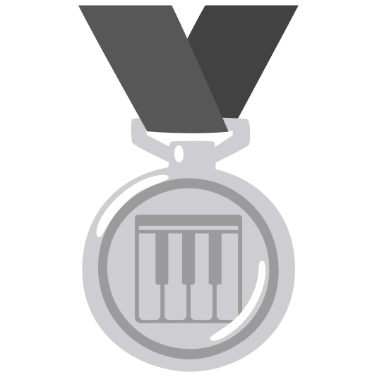 second place medal musical keyboard