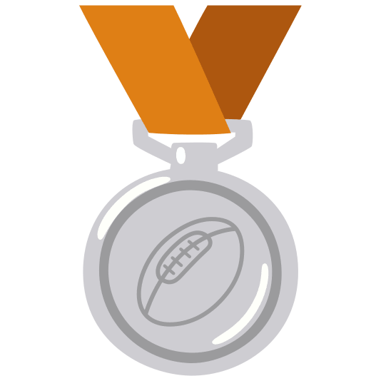 second place medal rugby football