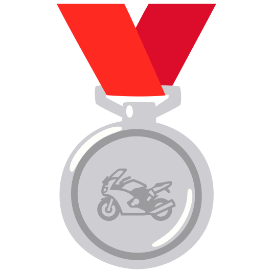 second place medal racing motorcycle