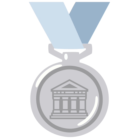 second place medal classical building