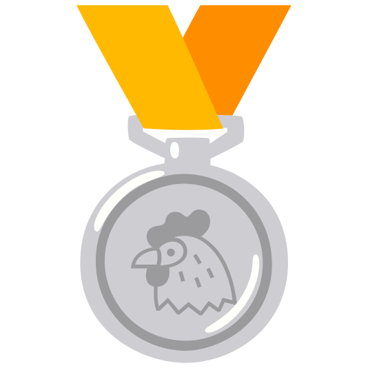 second place medal chicken