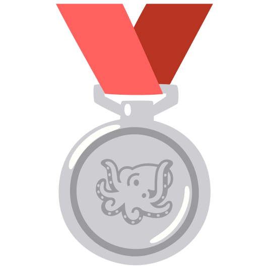second place medal octopus
