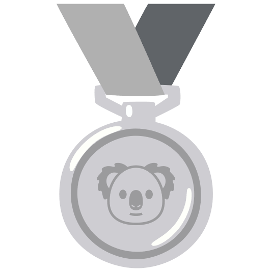 second place medal koala