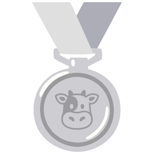 second place medal cow