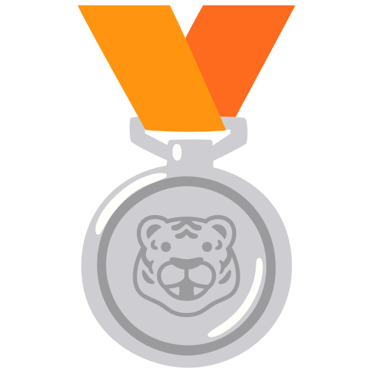 second place medal tiger