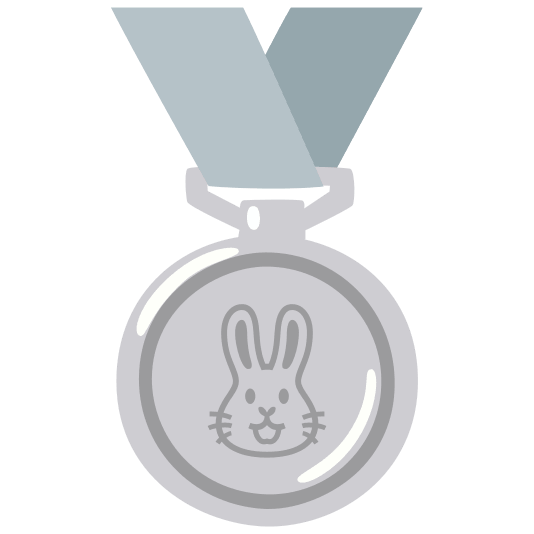 second place medal rabbit