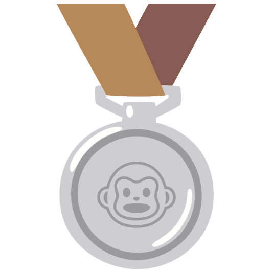 second place medal monkey face