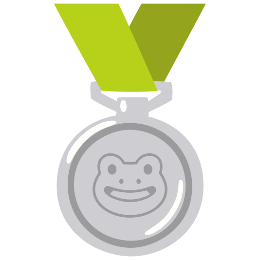 second place medal frog