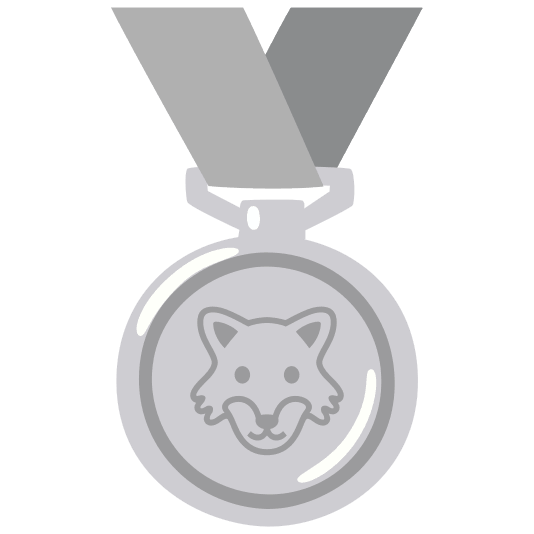 second place medal wolf