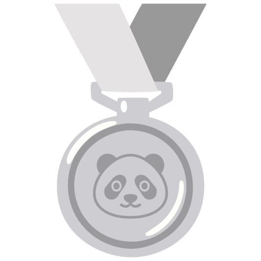 second place medal panda face