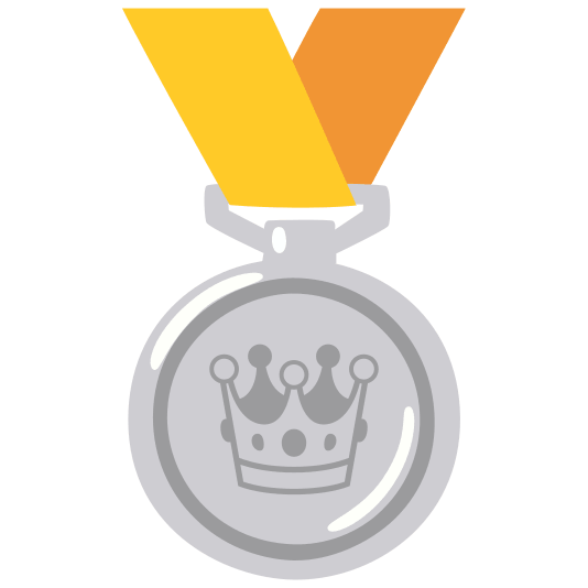 second place medal crown