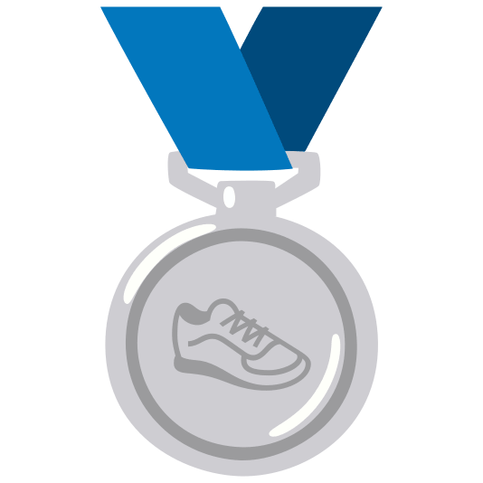 second place medal athletic shoe