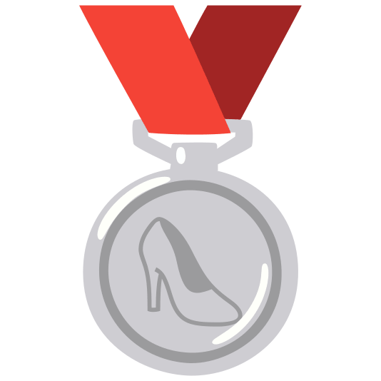 second place medal high heel