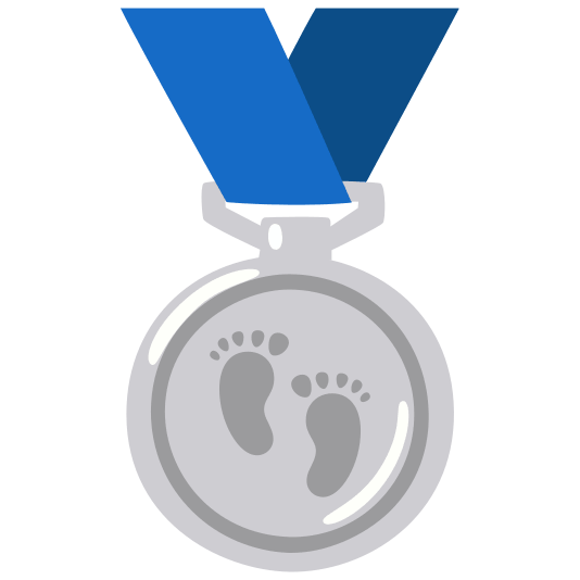 second place medal footprints