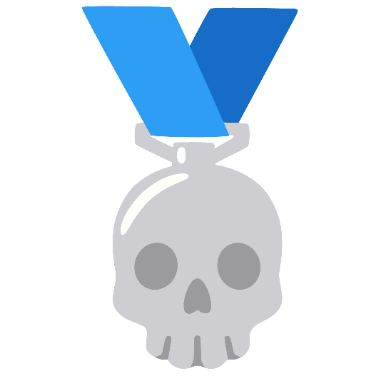 second place medal skull