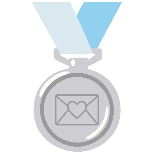 second place medal love letter