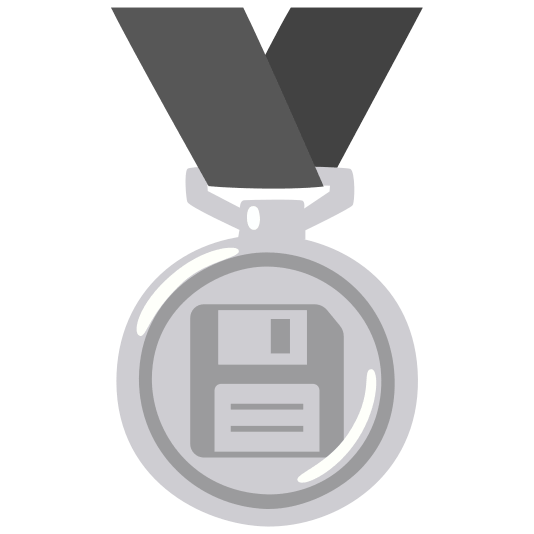 second place medal floppy disk