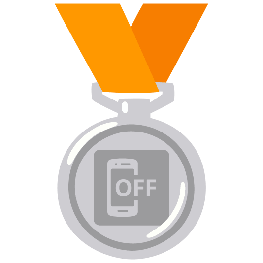 second place medal mobile phone off