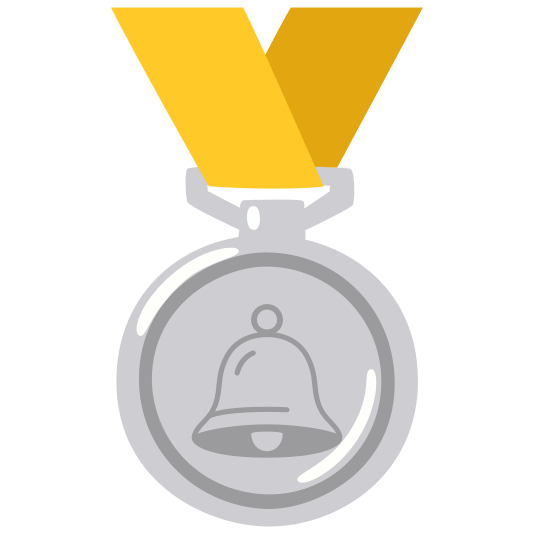 second place medal bell