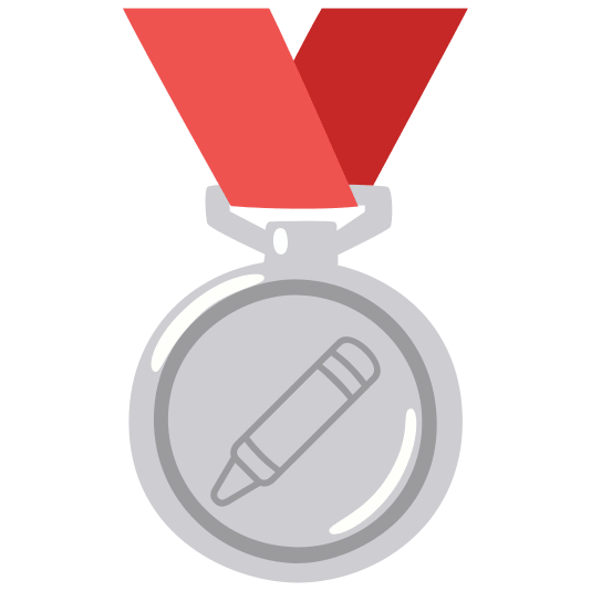 second place medal lower left crayon