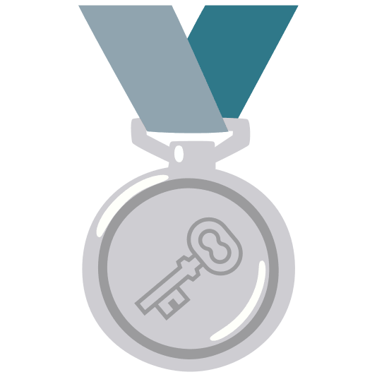 second place medal old key