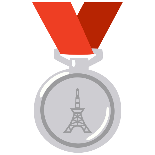 second place medal tokyo tower
