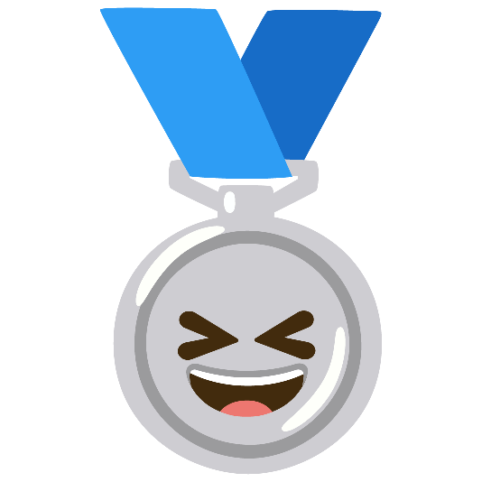 second place medal laughing
