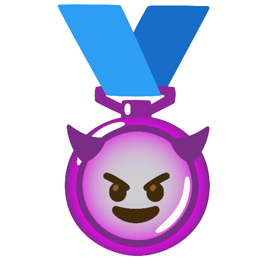 second place medal smiling imp