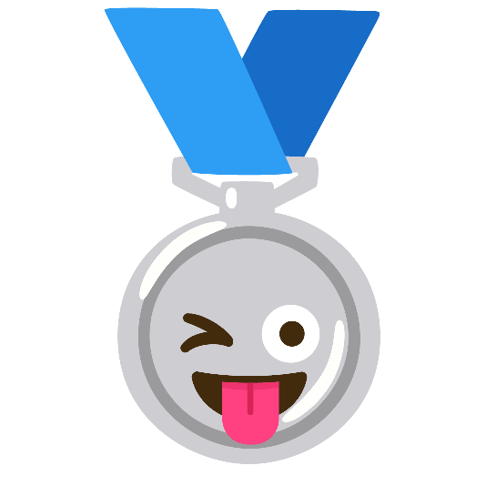 second place medal stuck out tongue winking eye