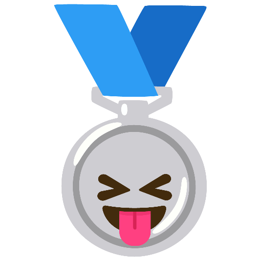 second place medal stuck out tongue closed eyes