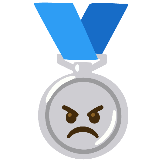 second place medal angry