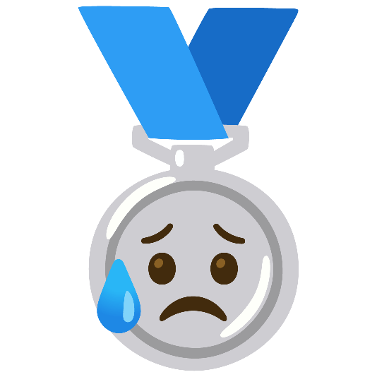 second place medal disappointed relieved