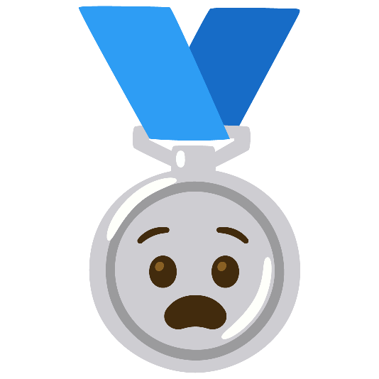 second place medal anguished