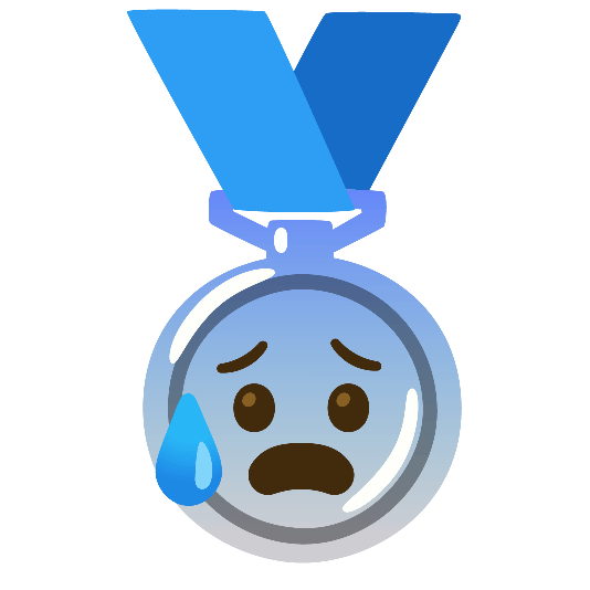 second place medal cold sweat