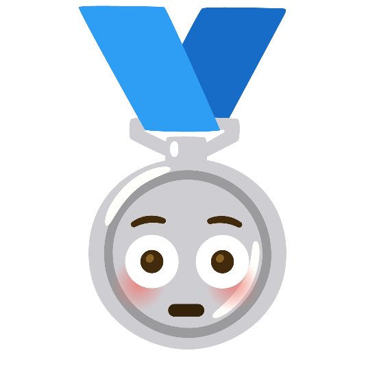 second place medal flushed