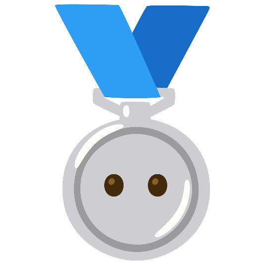 second place medal no mouth