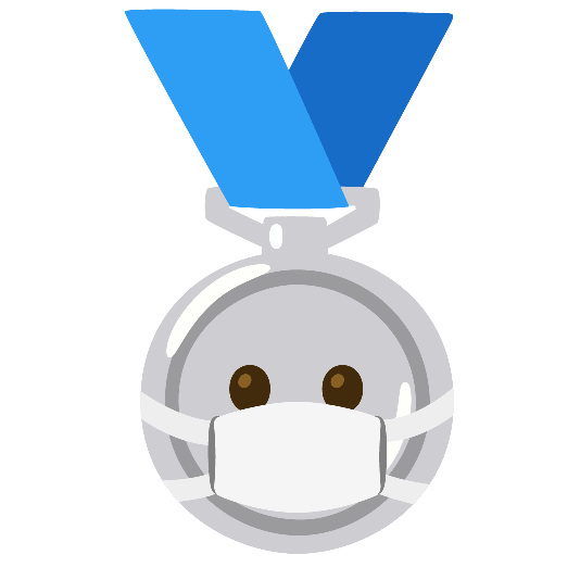 second place medal mask