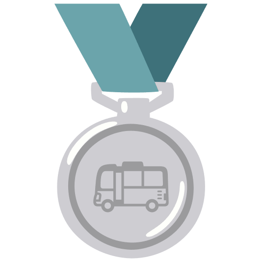 second place medal bus