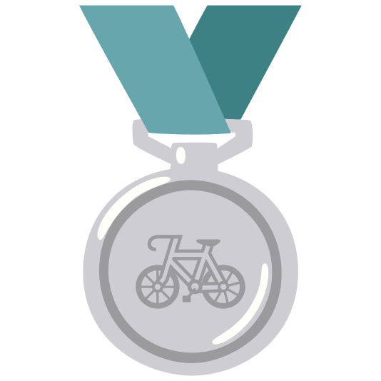 second place medal bike
