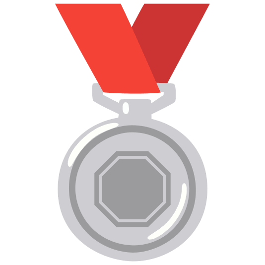 second place medal octagonal sign