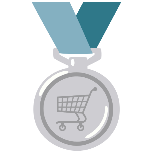 second place medal shopping trolley