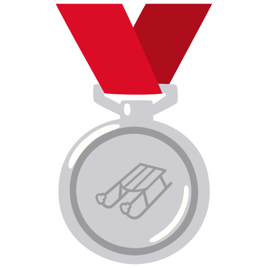 second place medal sled