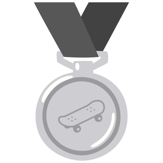 second place medal skateboard