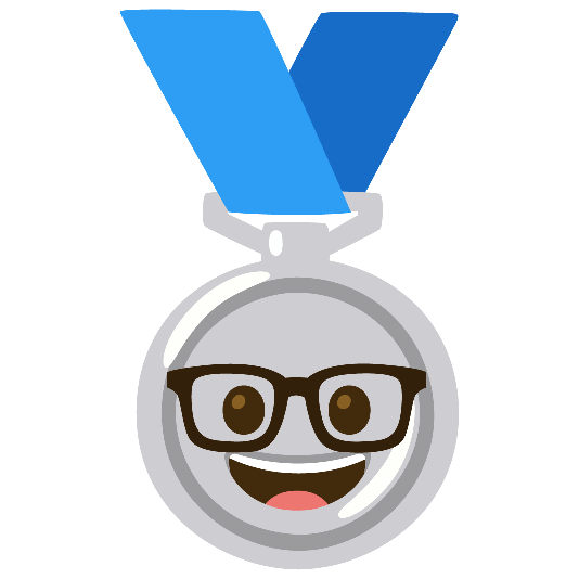 second place medal nerd face