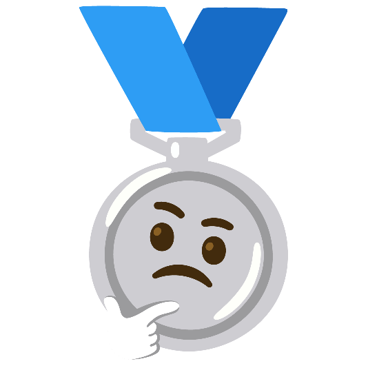 second place medal thinking face