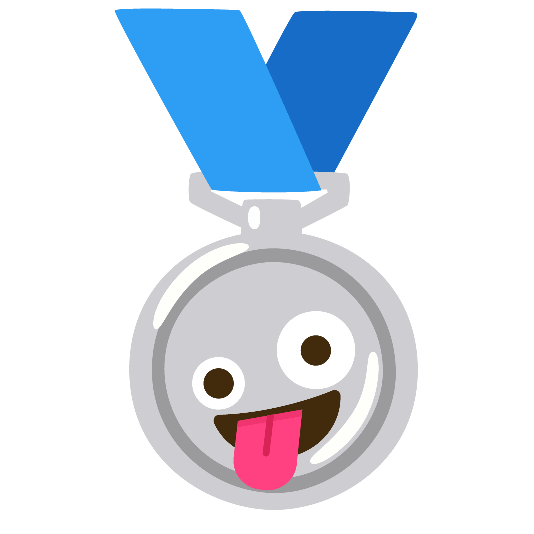 second place medal zany face