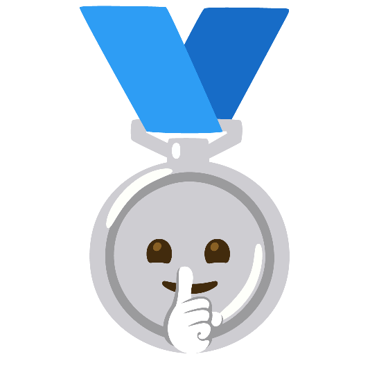 second place medal shushing face